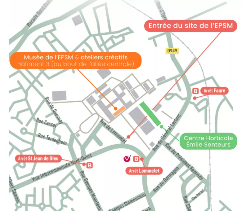 Plan d'accès de l'EPSM de Saint-André-lez-Lille !